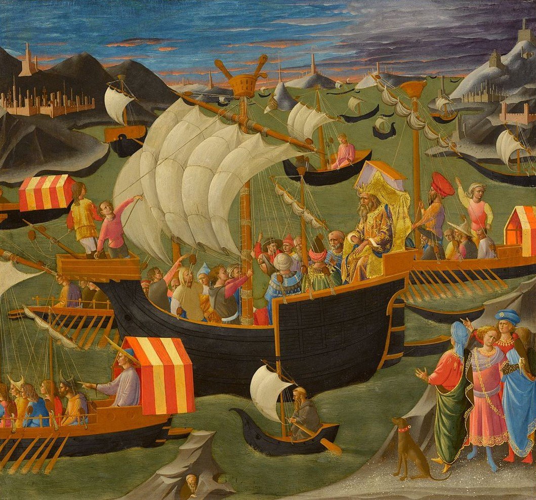 Melchior Crossing the Red Sea, vintage artwork by Pesellino, A3 (16x12") Poster Print