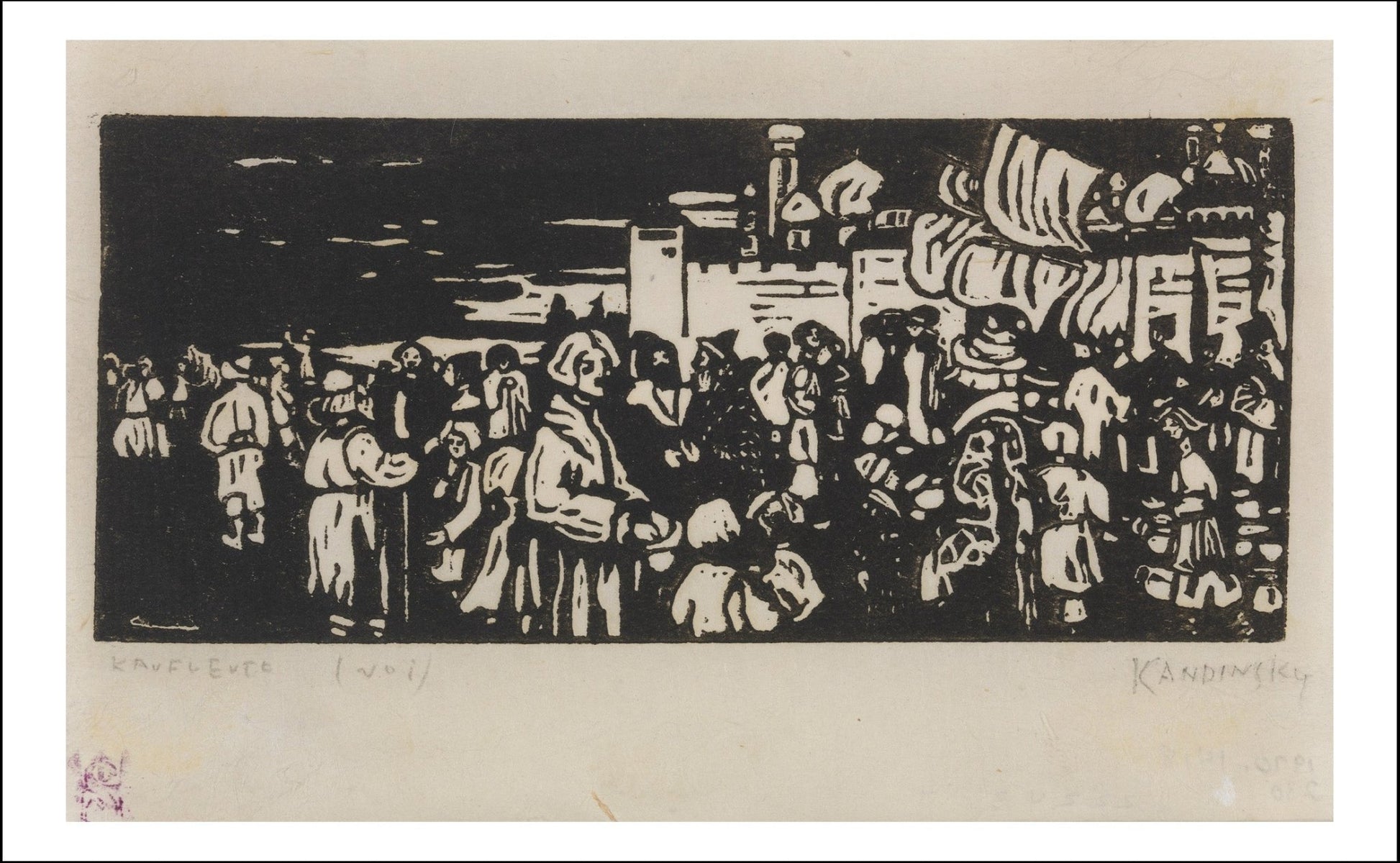 MERCHANTS by Wassily Kandinsky, 23x16"( A2 size ) Poster Print