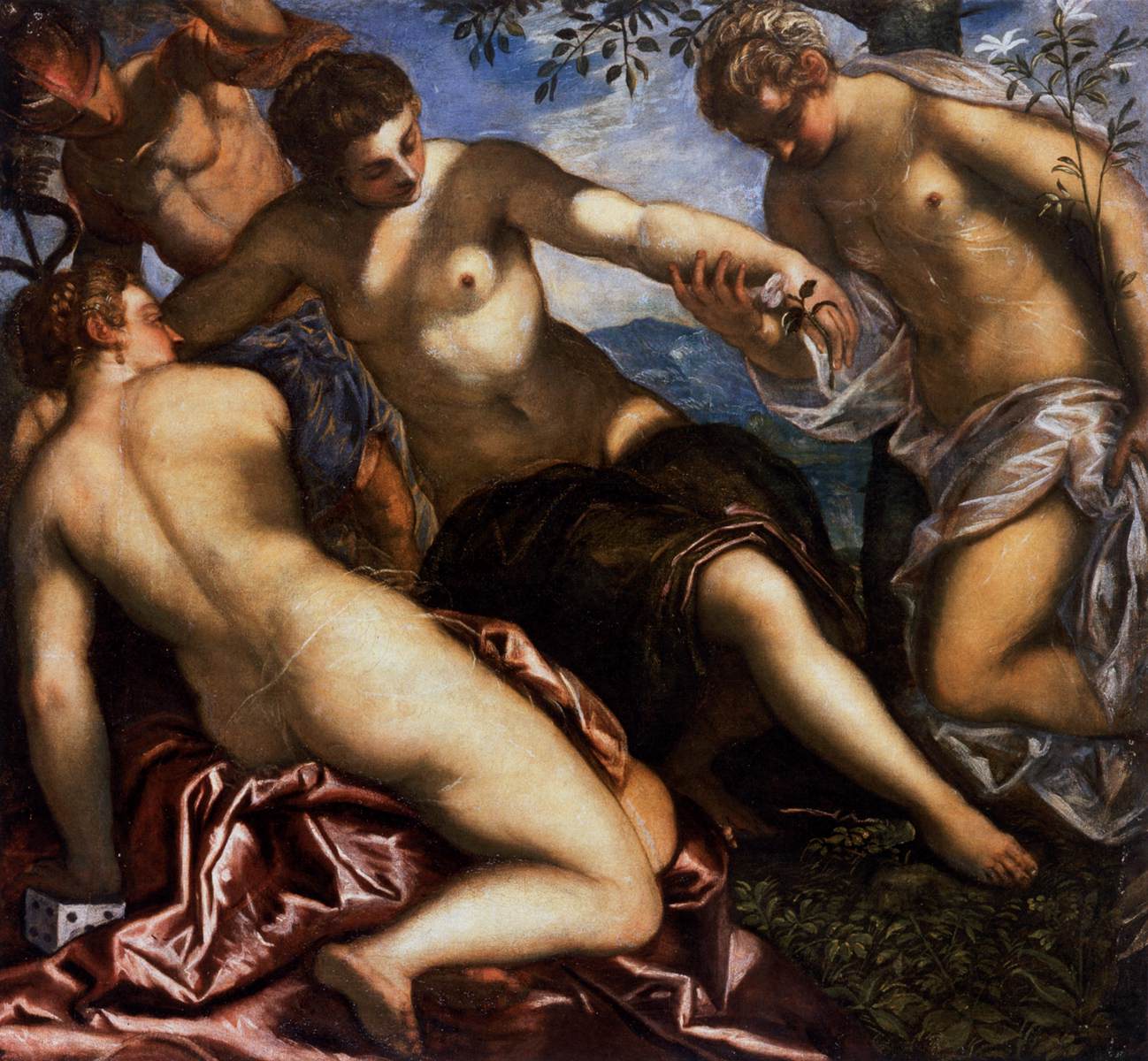 Mercury and the Three Graces, vintage artwork by Tintoretto, A3 (16x12") Poster Print