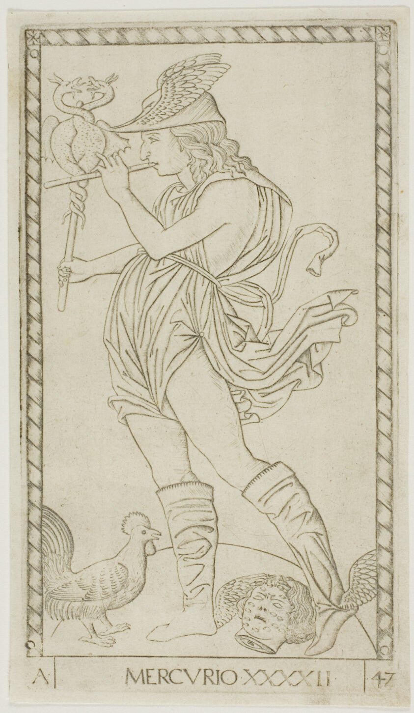 Mercury, plate 42 from Planets and Spheres by  Master of the E-Series Tarocchi, 23x16"( A2 size) Poster Print