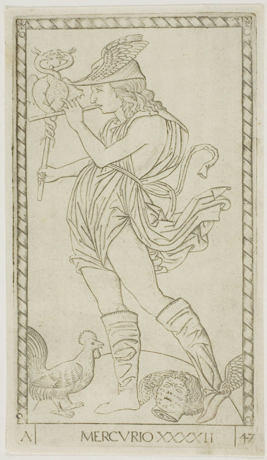 Mercury, plate 42 from Planets and Spheres by  Master of the E-Series Tarocchi, 23x16"( A2 size) Poster Print