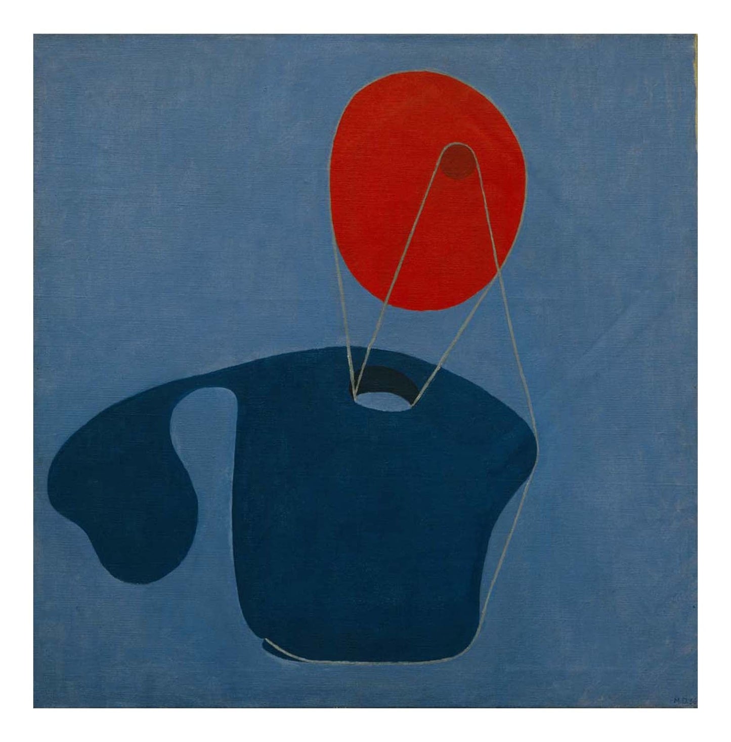 Meret Oppenheim - Red Head, Blue Body, 16x12" (A3) Poster Print