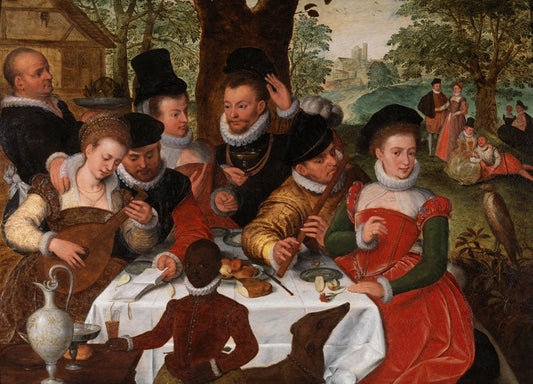 Merry  Company, vintage artwork by Frans Pourbus the Elder, A3 (16x12") Poster Print