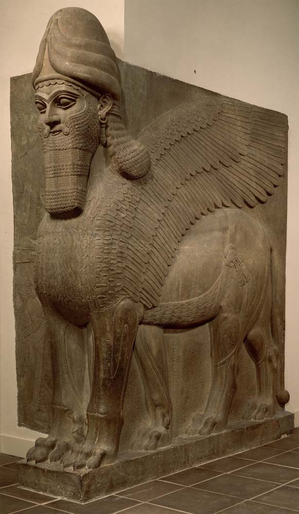 human headed winged bull by Unknown, 12x8" (A4) Poster