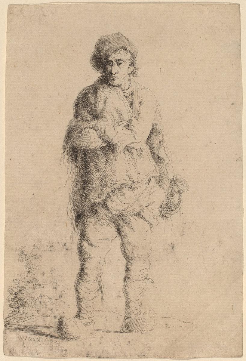 Michal Plónski:Standing Peasant,16x12"(A3) Poster