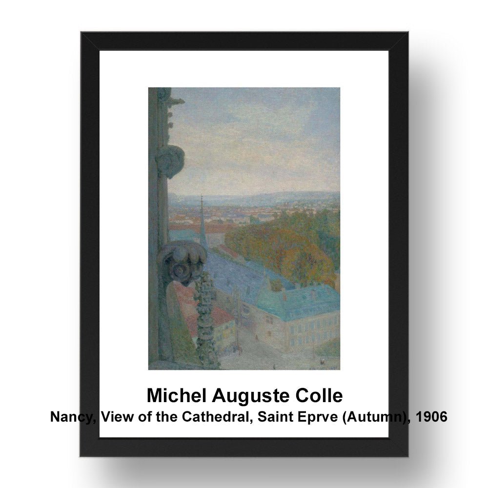 Michel Auguste Colle: Nancy View of the Cathedral Saint Eprve Autumn 1906, vintage impressionist artwork, 17x13"(A3) Frame