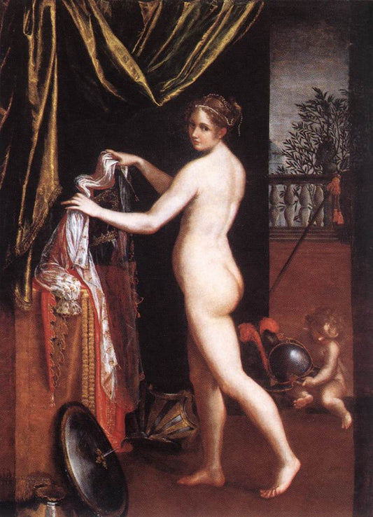 Minerva Dressing, vintage artwork by Lavinia Fontana, A3 (16x12") Poster Print