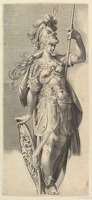 Minerva, vintage artwork by Bartholomaeus Spranger, A3 (16x12") Poster Print