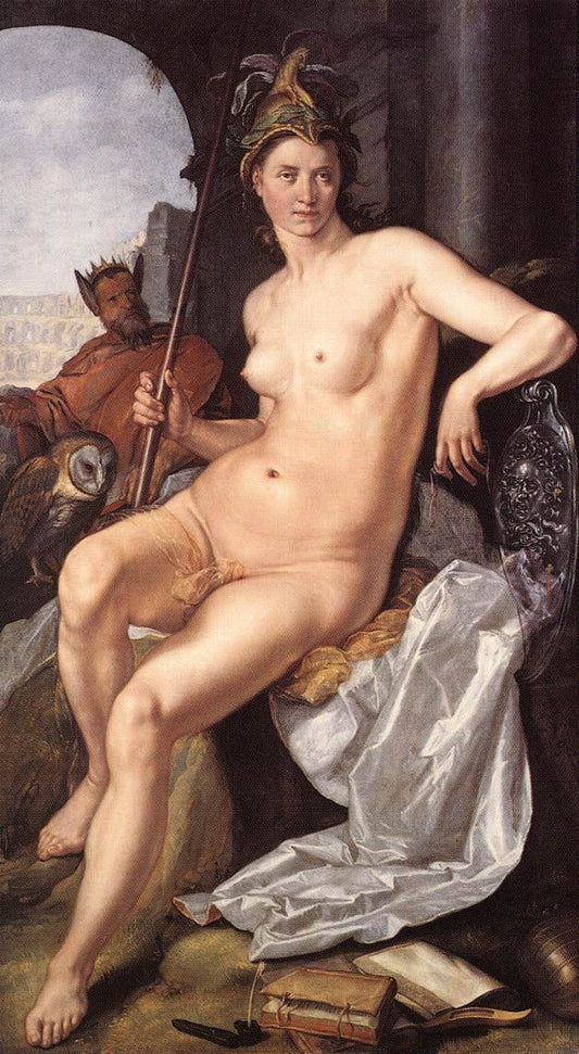 Minerva, vintage artwork by Hendrick Goltzius, 12x8" (A4) Poster