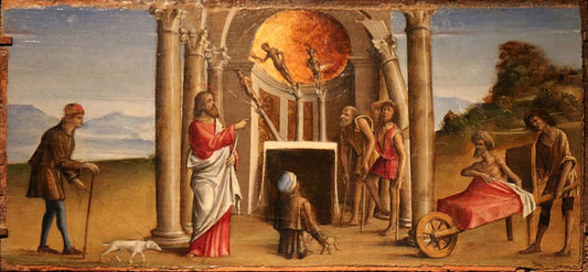 Miracle de la lampe de saint Barthelemy, vintage artwork by Niccolo Rondinelli, A3 (16x12") Poster Print