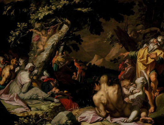Miracle of the Loaves:  Jesus Feeds the Five Thousand, vintage artwork by Abraham Bloemaert, 12x8" (A4) Poster