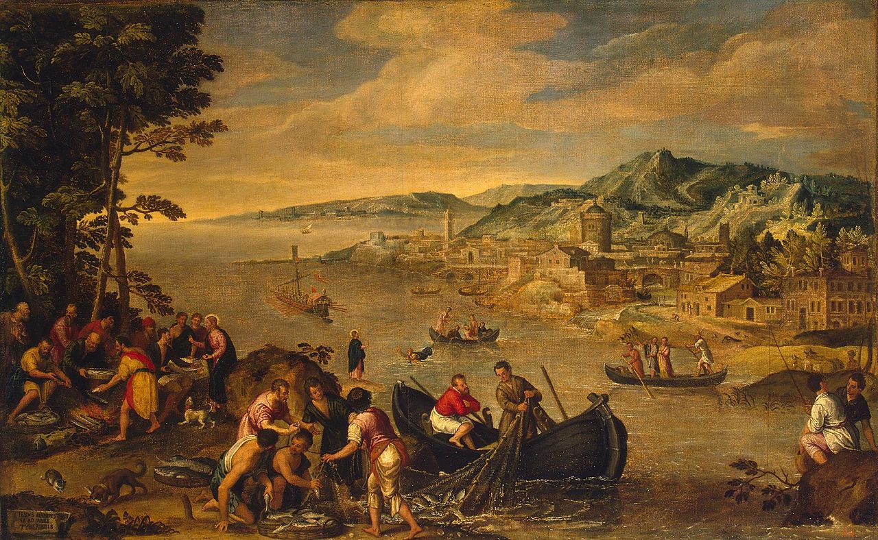 Miraculous Fishing, vintage artwork by Lodewijk Toeput, A3 (16x12") Poster Print