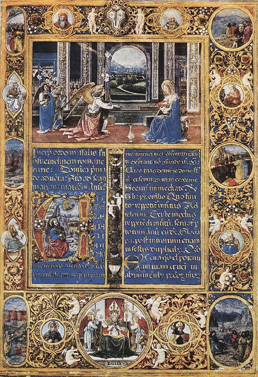 Missal, vintage artwork by Gherado di Giovanni del Fora, A3 (16x12") Poster Print
