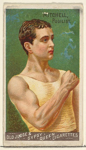 :Mitchell Pugilist from the Goodwin Champion series for Old Judge and Gypsy Queen Cigarettes 1888, vintage artwork, 16x12"(A3) Poster Print