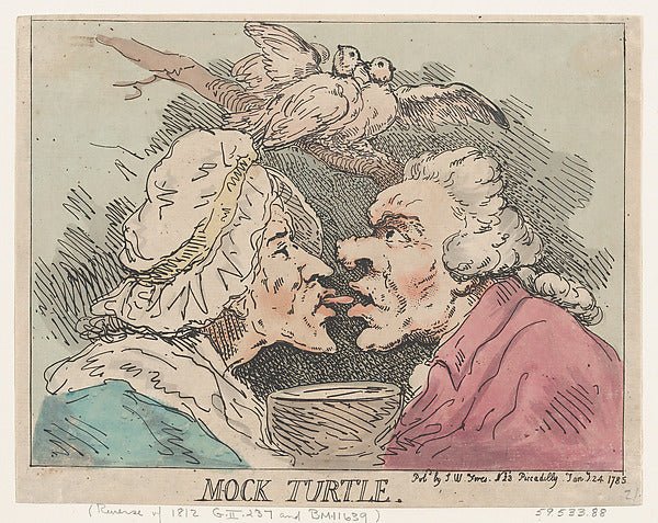 Mock Turtle January 24, 1785-Thomas Rowlandson , vintage art, A3 (16x12") Poster Print
