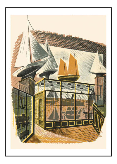 Model Ships and Railways by Eric Ravilious -A4 Poster