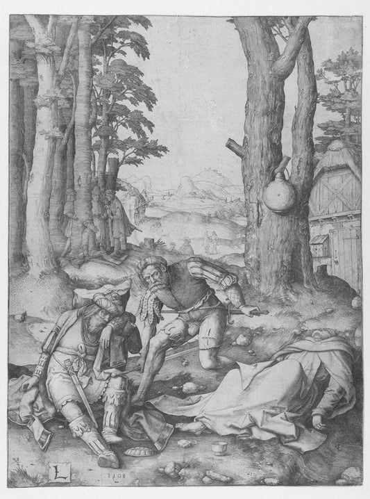 Mohammed and the Monk Sergius, vintage artwork by Lucas van Leyden, A3 (16x12") Poster Print