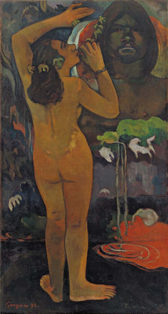 moon & the earth by P. Gauguin,1893, 12x8" (A4) Poster