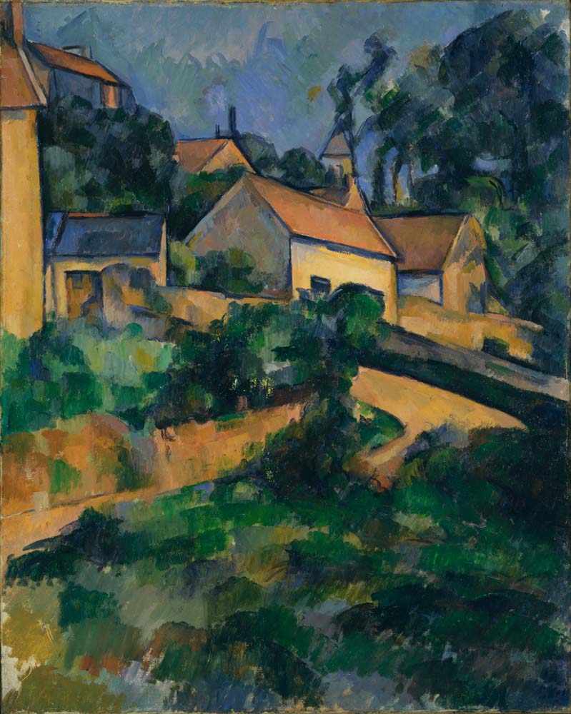 turning road at montgeroult by P.Cézanne, 12x8" (A4) Poster