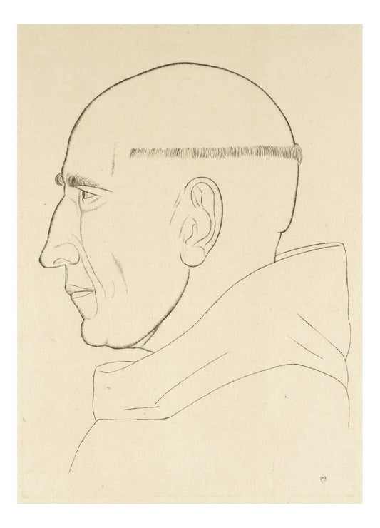 Monk by Eric Gill, vintage artwork, modern poster print