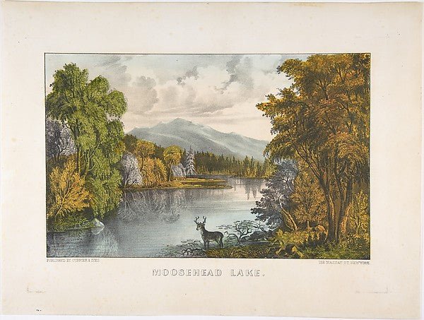 Moosehead Lake  Maine 1857–72-, vintage art, A3 (16x12") Poster Print