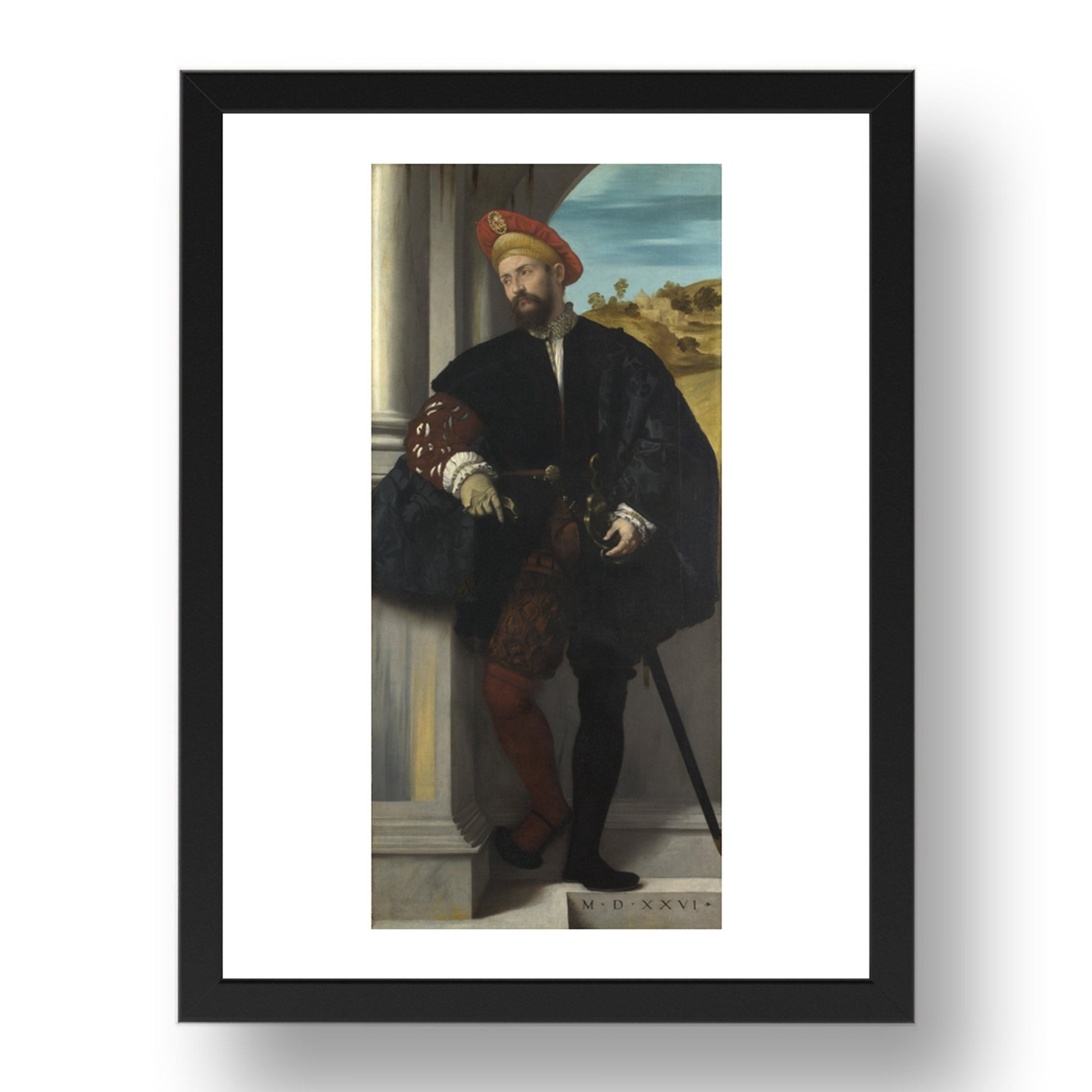 Moretto da Brescia: Portrait of a Man, Poster in 17x13"(A3) Frame