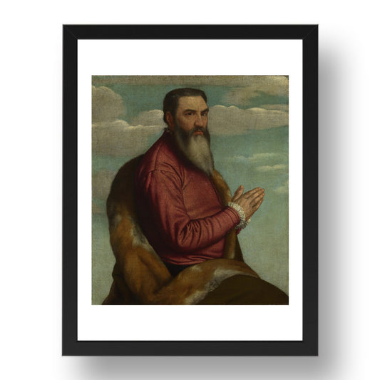 Moretto da Brescia: Praying Man with a Long Beard, Poster in 17x13"(A3) Frame