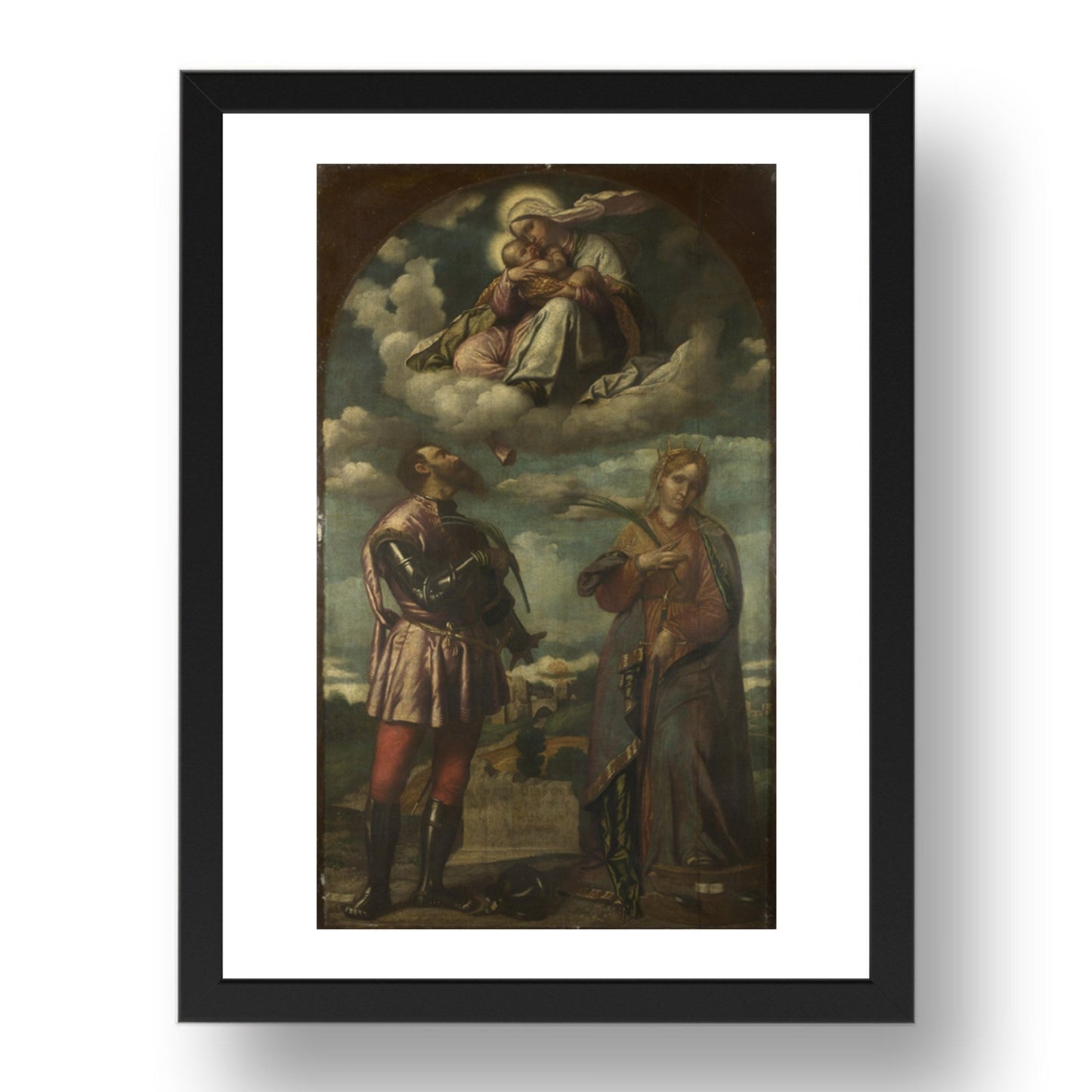Moretto da Brescia: The Madonna and Child with Saints (1), Poster in 17x13"(A3) Frame
