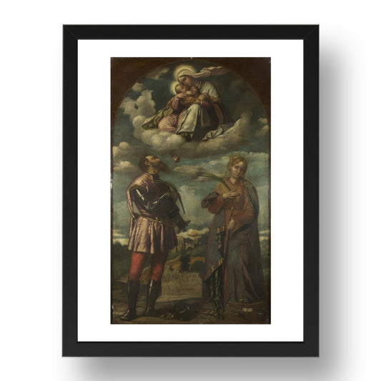 Moretto da Brescia: The Madonna and Child with Saints (1), Poster in 17x13"(A3) Frame