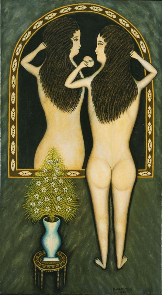 Morris Hirshfield - Girl in a Mirror, vintage art, modern poster print