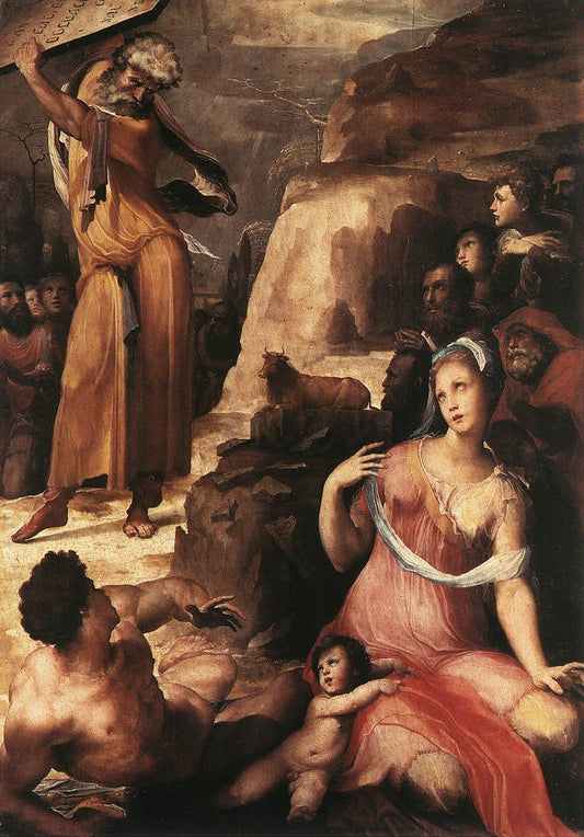 Moses and the Golden Calf, vintage artwork by Domenico Beccafumi, A3 (16x12") Poster Print
