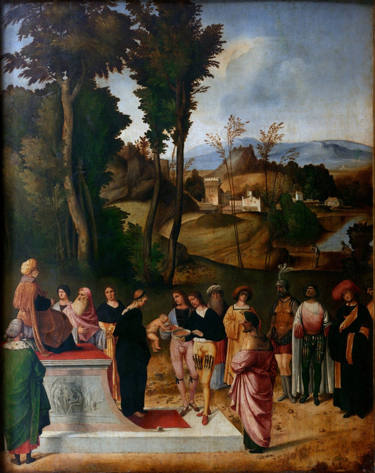 Moses undergoing Trial by  Fire, vintage artwork by Giorgione, A3 (16x12") Poster Print