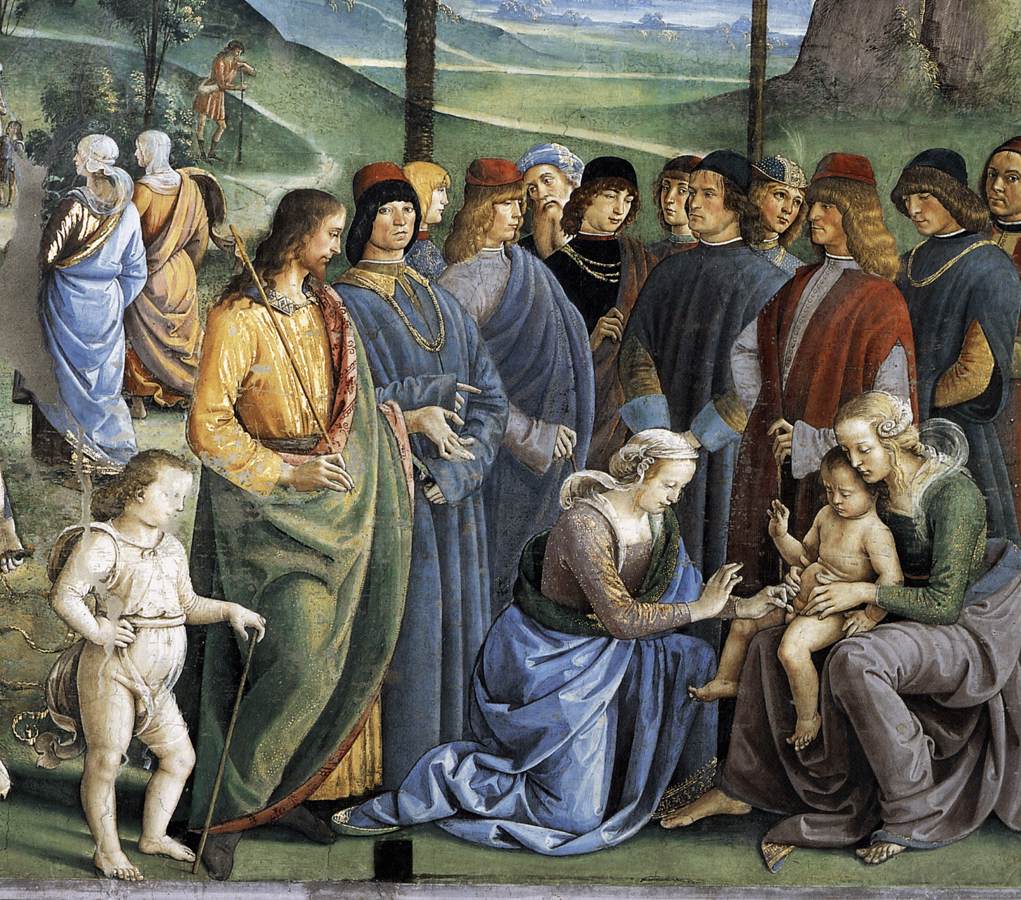 Moses's Journey into Egypt and the Circumcision of His Son Eliezer (detail), vintage artwork by Perugino, A3 (16x12") Poster Print