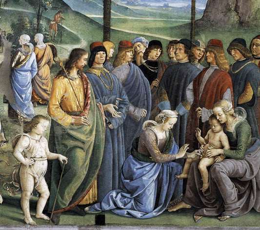Moses's Journey into Egypt and the Circumcision of His Son Eliezer (detail), vintage artwork by Perugino, A3 (16x12") Poster Print