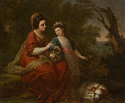 Mrs. Hugh Morgan and Her Daughter by  Angelica Kauffmann, 23x16"( A2 size) Poster Print
