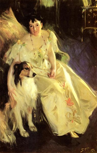 Mrs. Walter Rathbone Bacon by Anders Zorn, vintage art, modern poster print