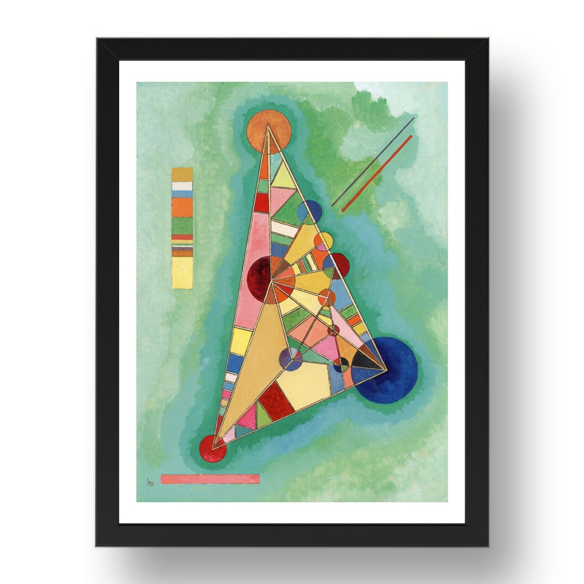 Multi Colored Triangle 1927 by Wassily Kandinsky, 17x13" Frame