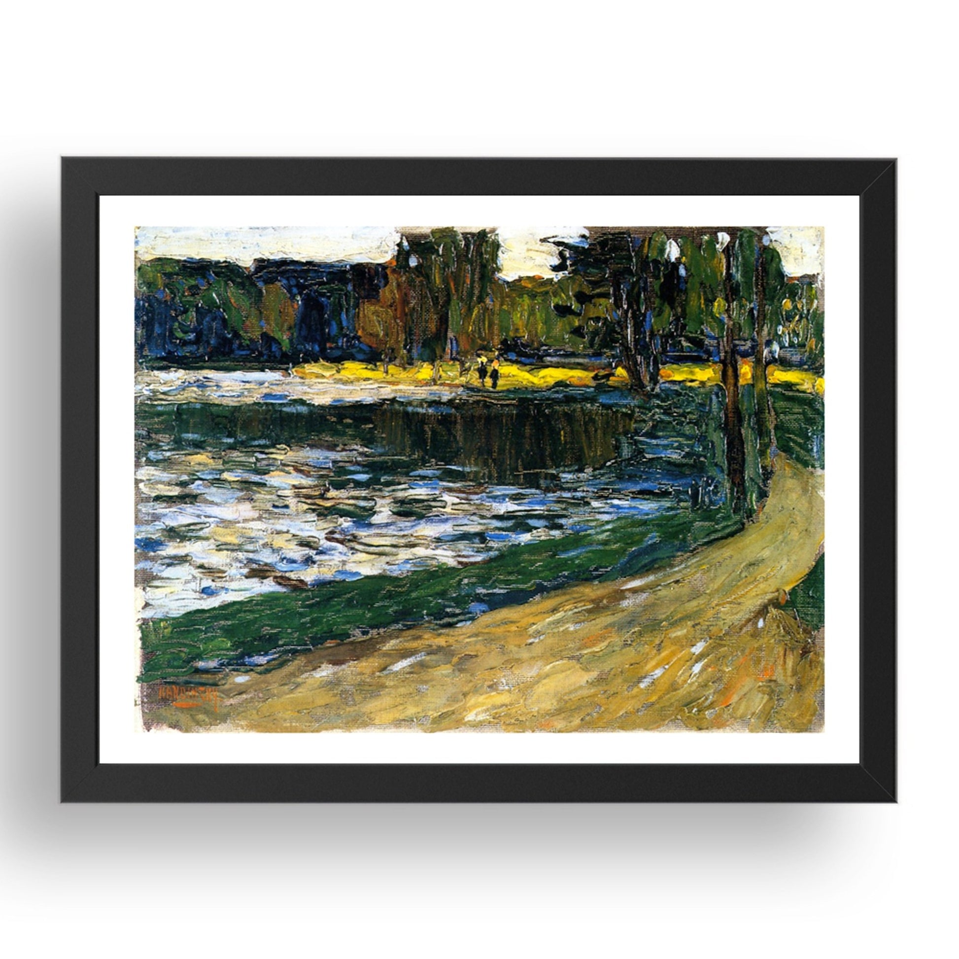 Munich English Garden 1901 by Wassily Kandinsky, 17x13" Frame