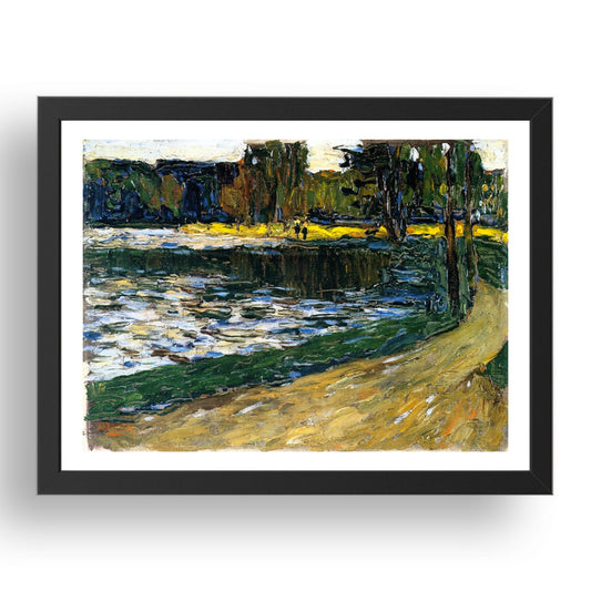 Munich English Garden 1901 by Wassily Kandinsky, 17x13" Frame