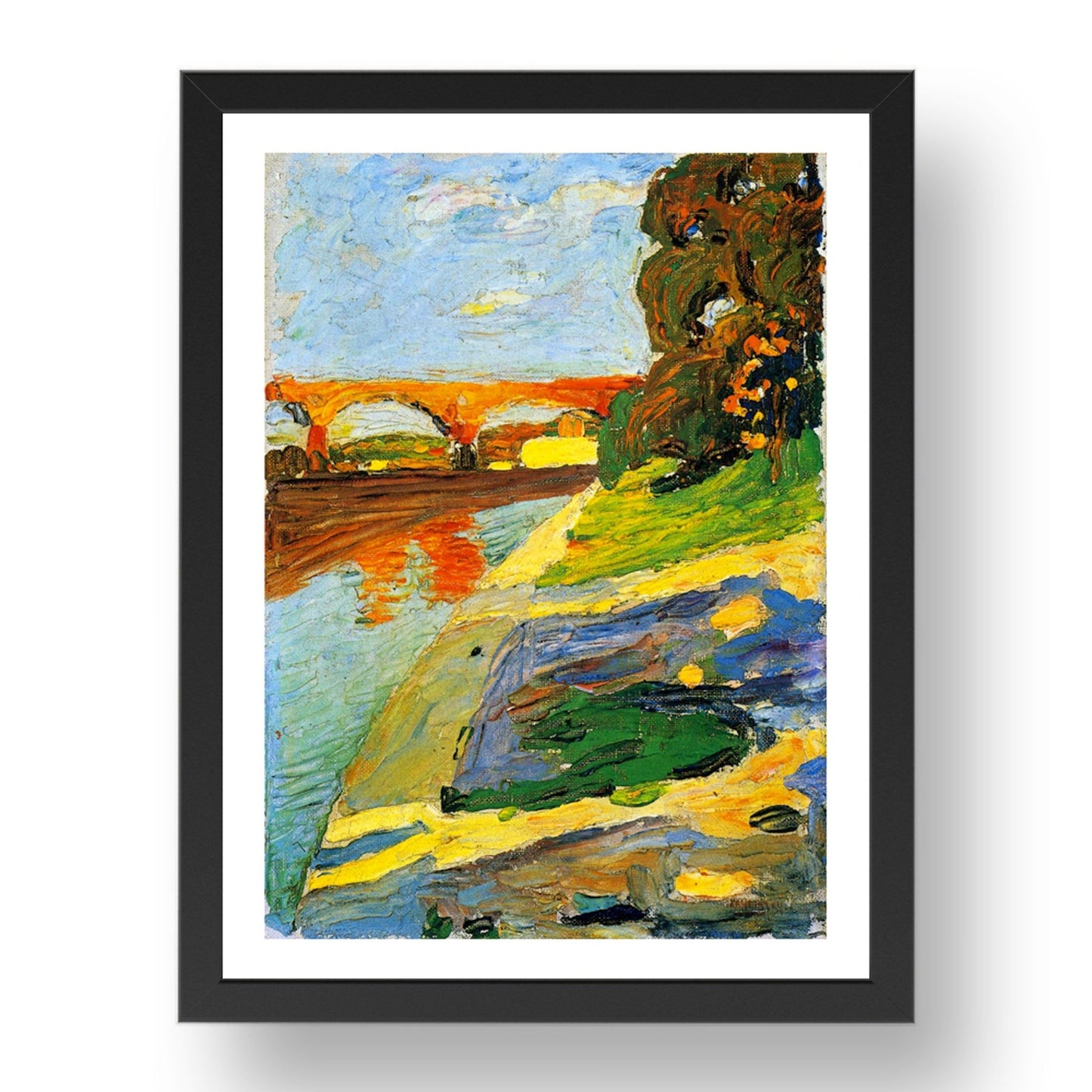 Munich The River Isar 1901 by Wassily Kandinsky, 17x13" Frame