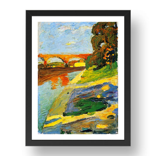 Munich The River Isar 1901 by Wassily Kandinsky, 17x13" Frame