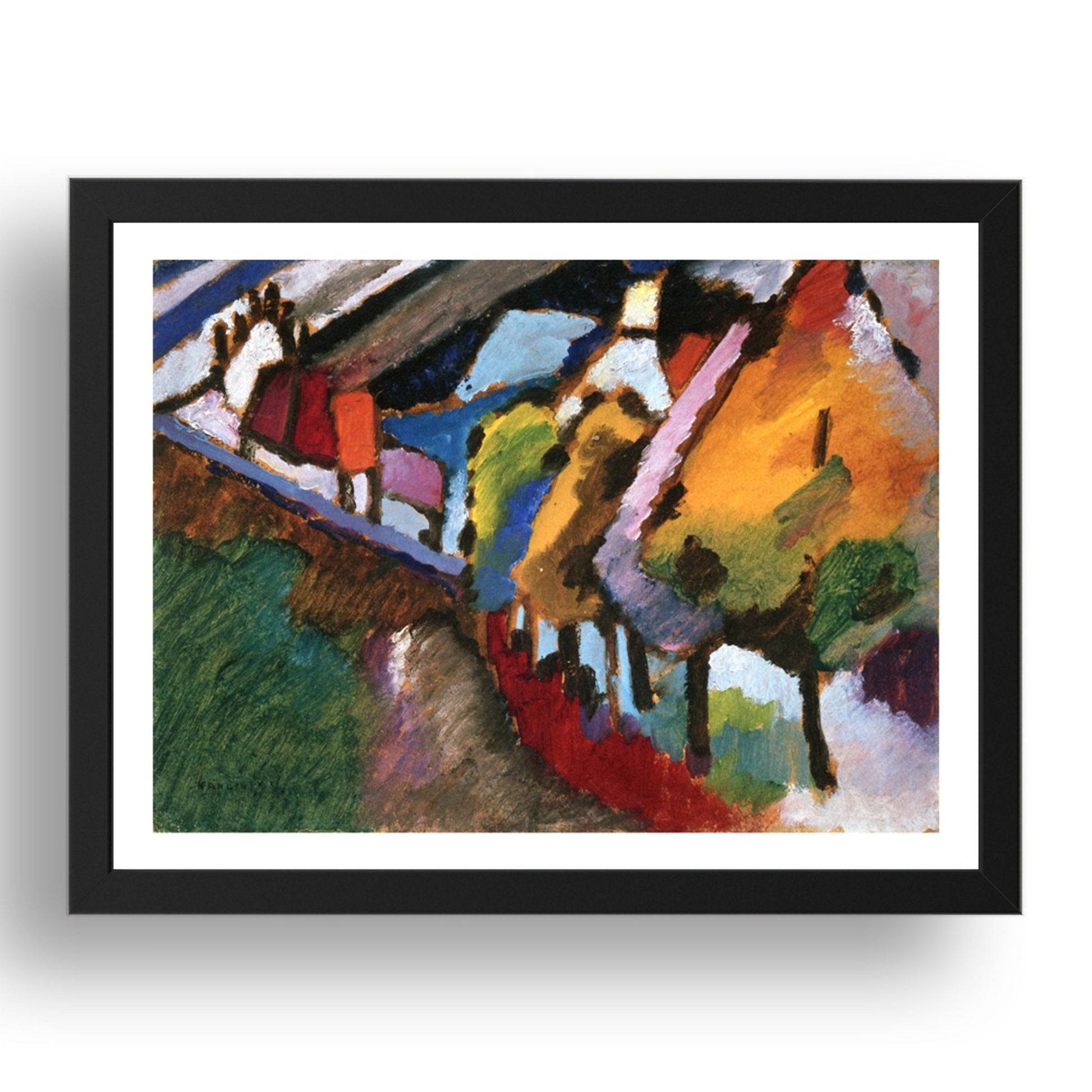 Murnau Castle and Church 1909 by Wassily Kandinsky, 17x13" Frame