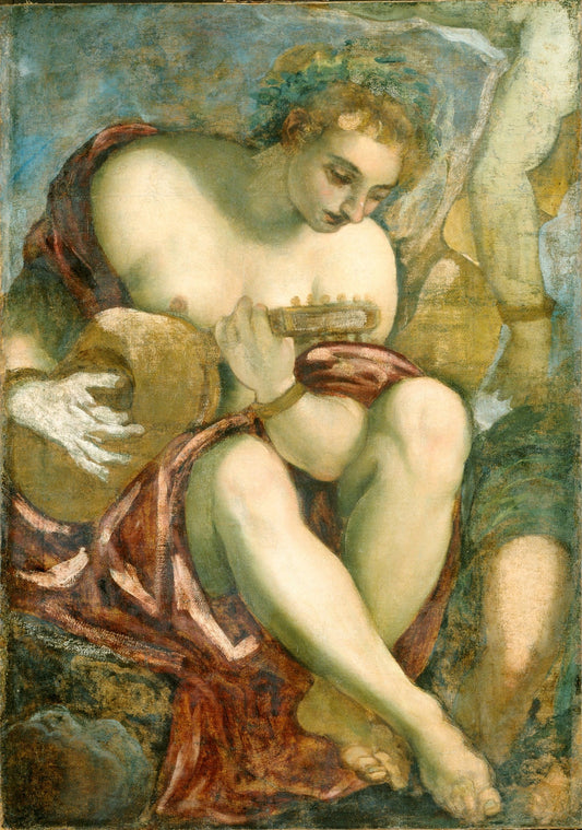 Muse with lute, vintage artwork by Tintoretto, A3 (16x12") Poster Print