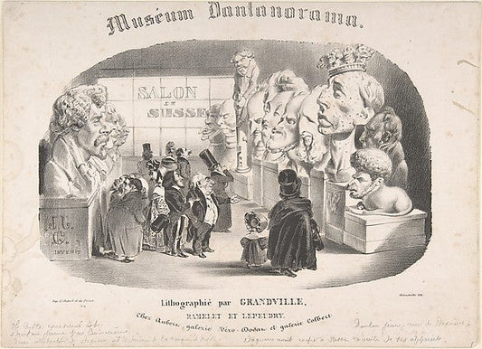 Muséum Dantorama 1835-J. J. Grandville , vintage art, A3 (16x12") Poster Print