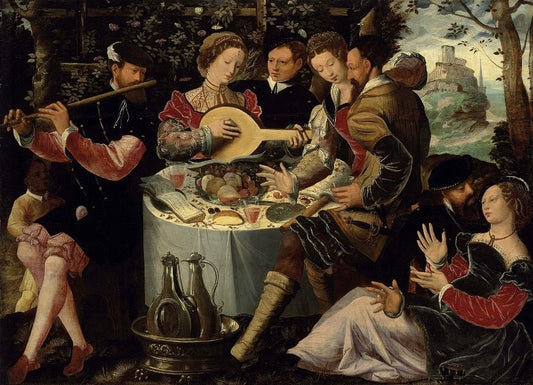 Musical company, vintage artwork by Attributed to Ambrosius Benson, A3 (16x12") Poster Print