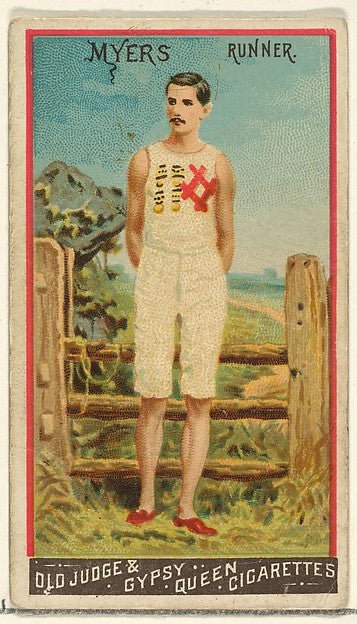 :Myers Runner from the Goodwin Champion series for Old Judge and Gypsy Queen Cigarettes 1888, vintage artwork, 16x12"(A3) Poster Print