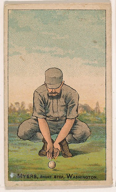 :Myers Shortstop Washington from the Gold Coin series for Gold Coin Chewing Tobacco 1887, vintage artwork, 16x12"(A3) Poster Print