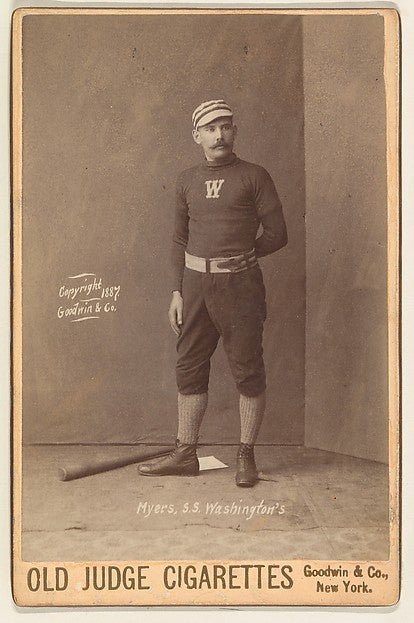 :Myers Shortstop Washington from the series Old Judge Cigarettes 1887, vintage artwork, 16x12"(A3) Poster Print