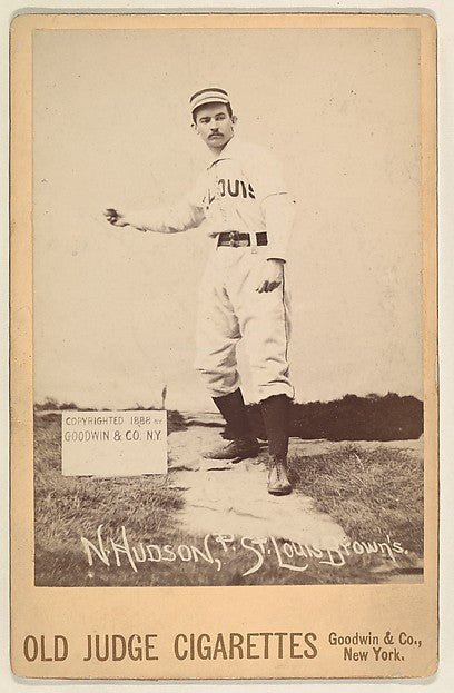 :N. Hudson Pitcher St. Louis Browns from the series Old Judge Cigarettes 1888, vintage artwork, 16x12"(A3) Poster Print