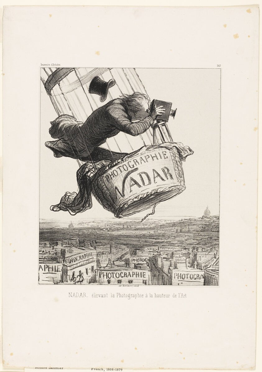 Nadar Elevating Photography to the Heights of Art by  Honore Victorin Daumier , 23x16"( A2 size) Poster Print